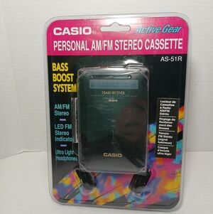 VINTAGE CASIO Personal AM/FM Stereo Cassette Player SEALED New AS-51R RARE